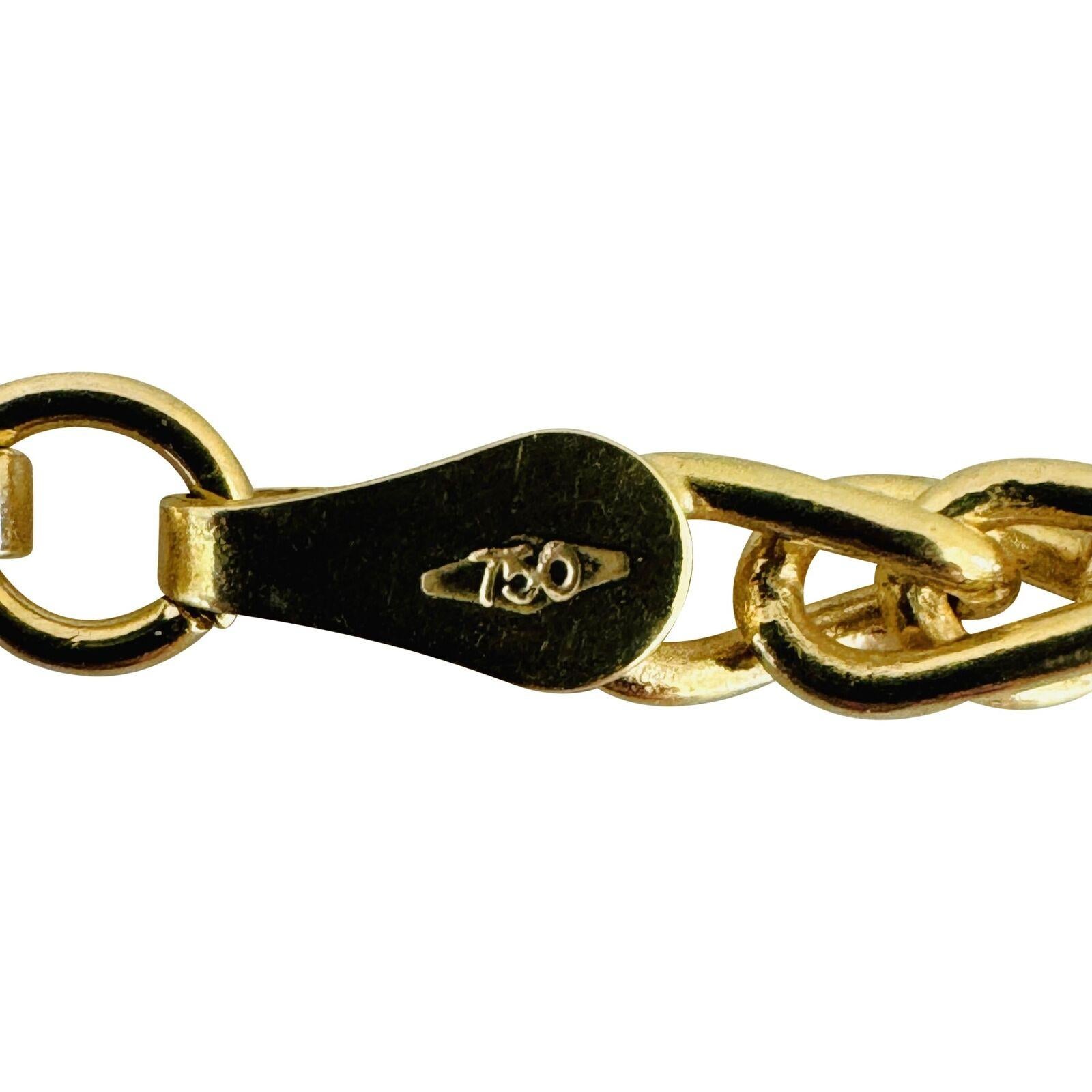 18 Karat Gelbgold Gliederkette Halskette aus massivem Weizen, Italien 3