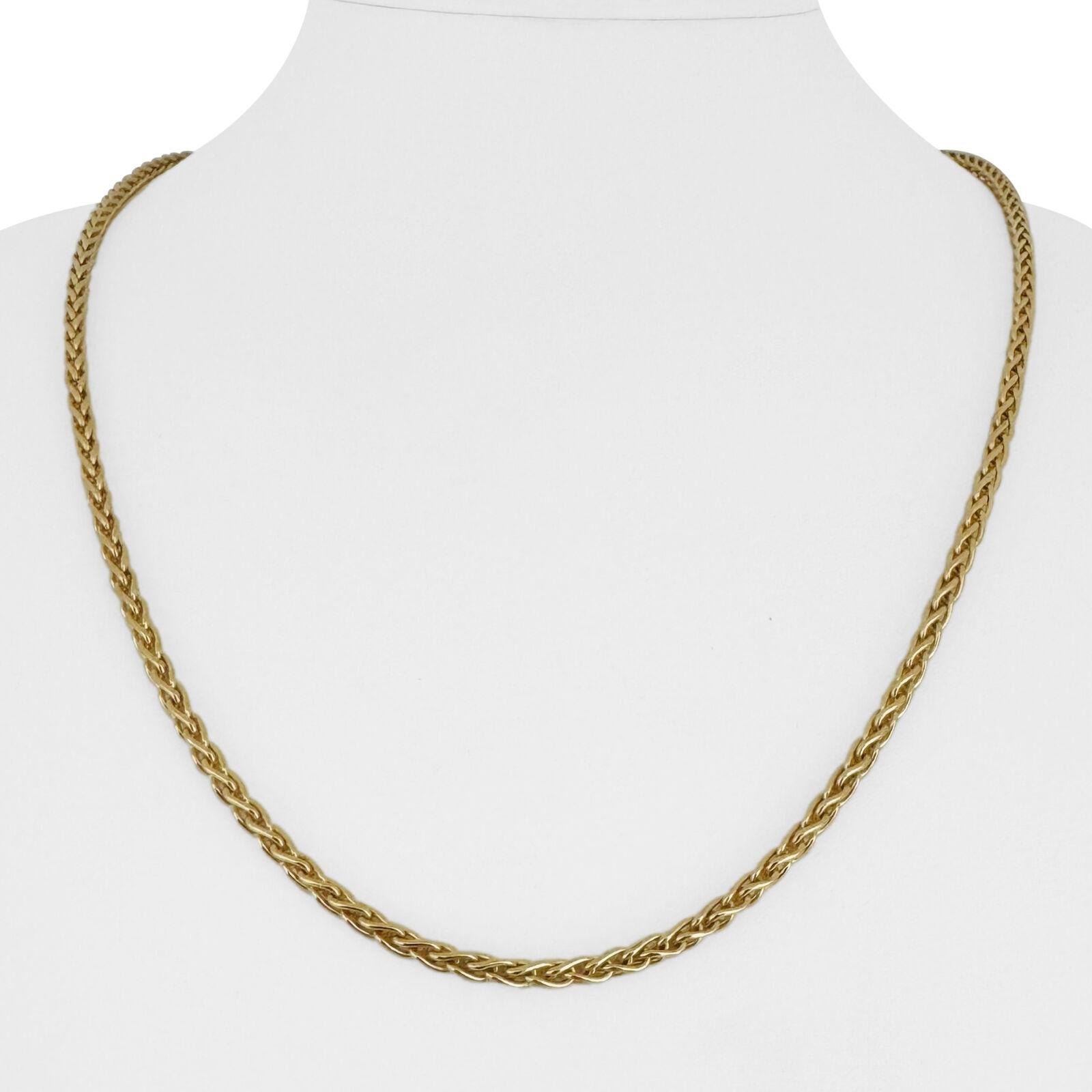 18 Karat Gelbgold Gliederkette Halskette aus massivem Weizen, Italien 5