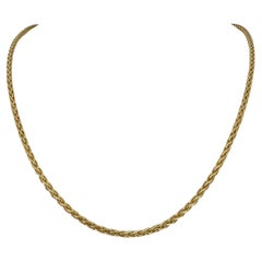 18 Karat Gelbgold Gliederkette Halskette aus massivem Weizen, Italien