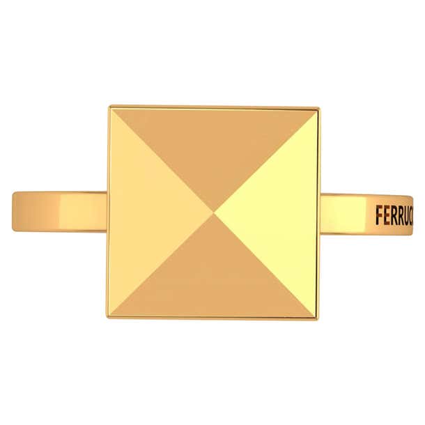 Pyramid Collection Rings 18 Karat Yellow Gold Solitaire Pyramid Ring Ferrucci For Sale at 1stDibs