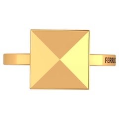 18 Karat Yellow Gold Solitaire Pyramid Ring Ferrucci