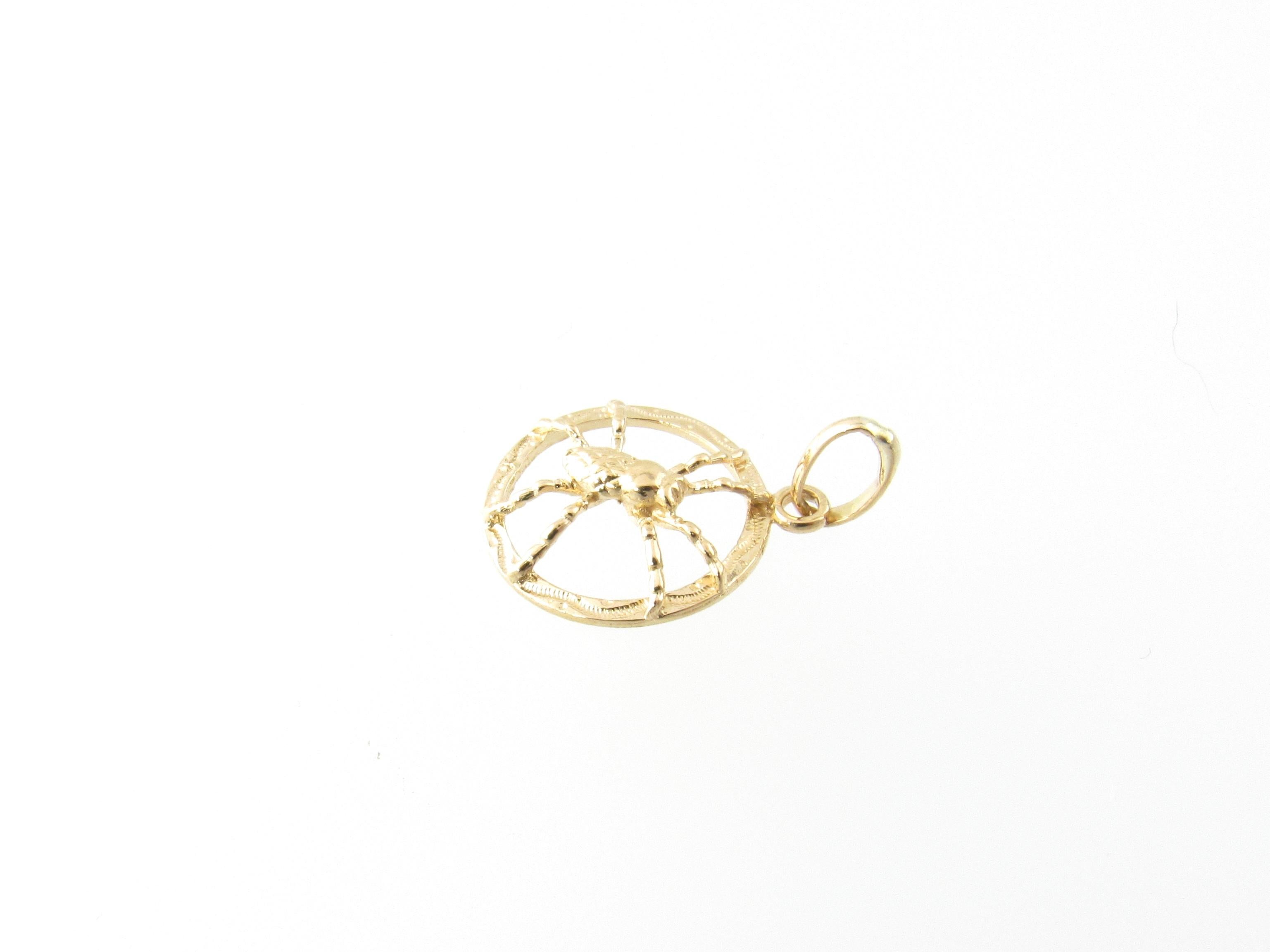 Vintage 18 Karat Yellow Gold Spider Charm

The spider represents mystery, growth and power.

This lovely charm features a 3D spider beautifully detailed in 18K yellow gold.

Size: 20 mm x 17 mm (actual charm)

Weight: 1.2 dwt. / 1.9 gr.

Stamped: