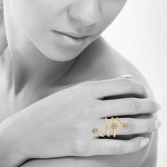 18 Karat Yellow Gold Spiral Diamond Ring