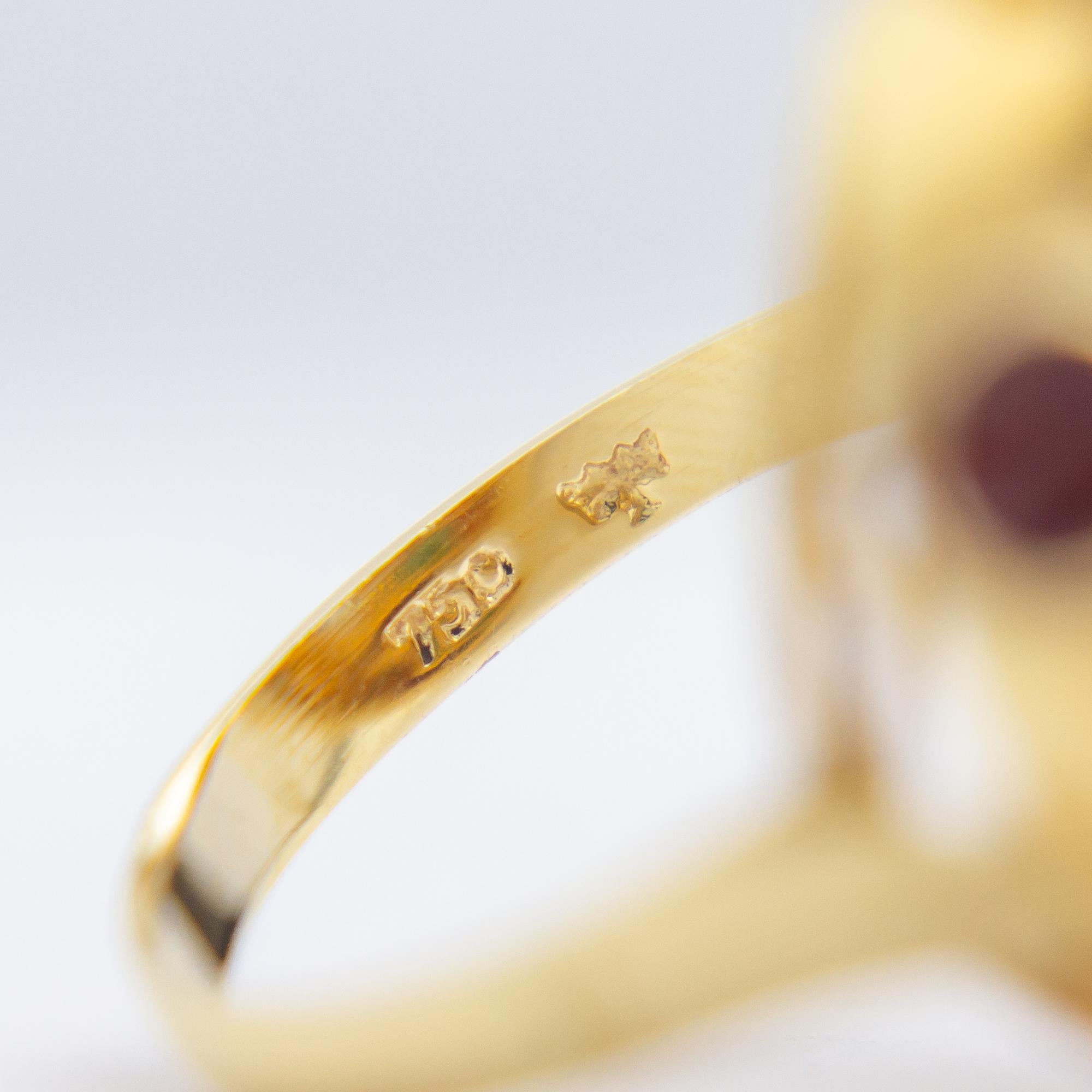 Round Cut 18 Karat Yellow Gold 'Sputnik' Ring by H Stern Set with Semi-Precious Stones