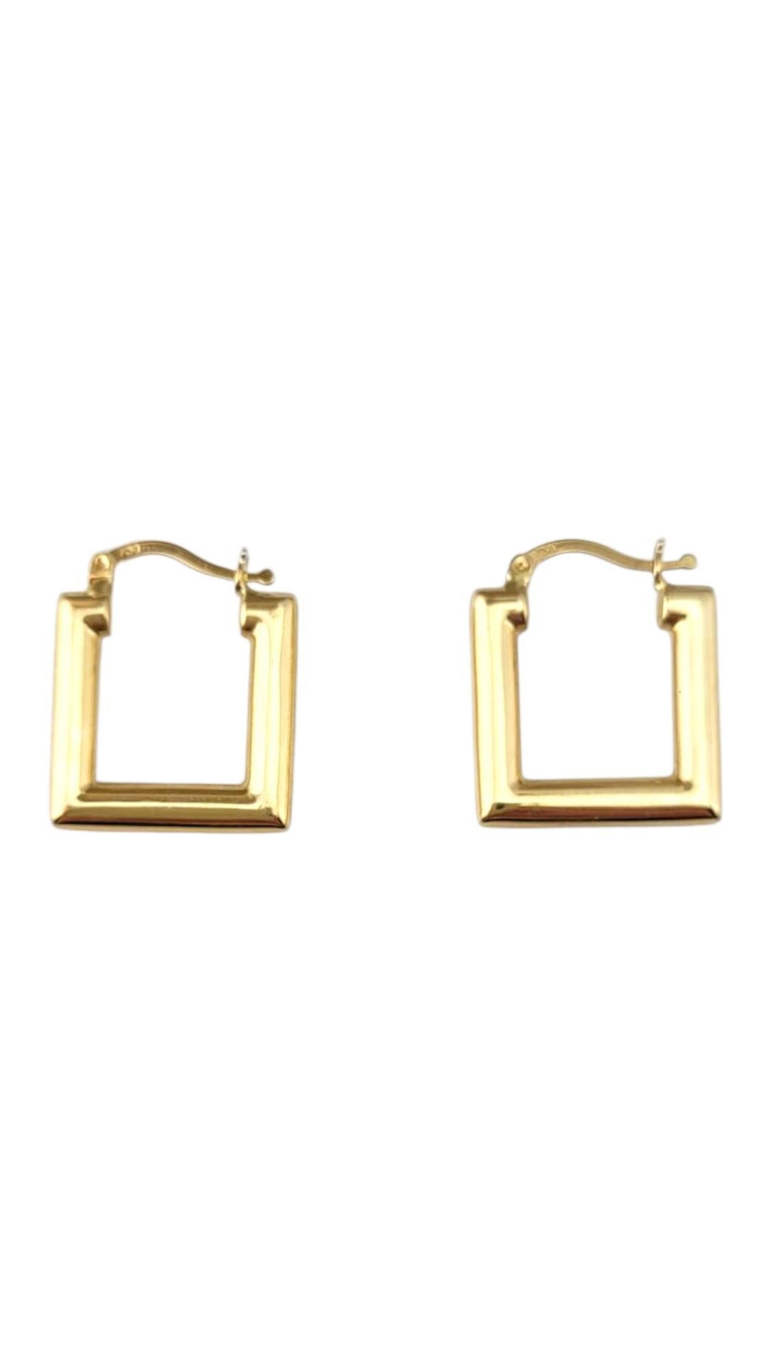 18 Karat Yellow Gold Square Hoops #21883