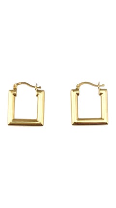 Vintage 18 Karat Yellow Gold Square Hoops #21883