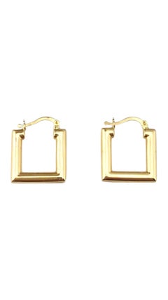 18 Karat Yellow Gold Square Hoops #22285
