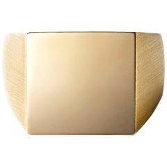 18 Karat Yellow Gold Square Signet Ring Small #21～#28