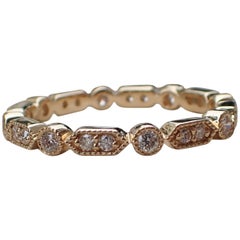 18 Karat Yellow Gold Stackable Anniversary Eternity Band - 0.36 Carat of Diamond