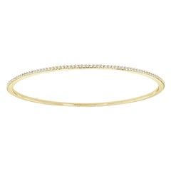 18 Karat Yellow Gold Stackable Micro-Prong Diamond Bangle '1 Carat'