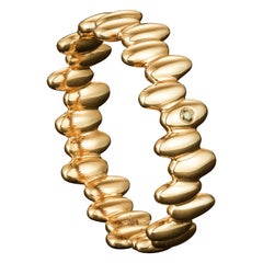18 Karat Yellow Gold Stacking Ring with Diamond
