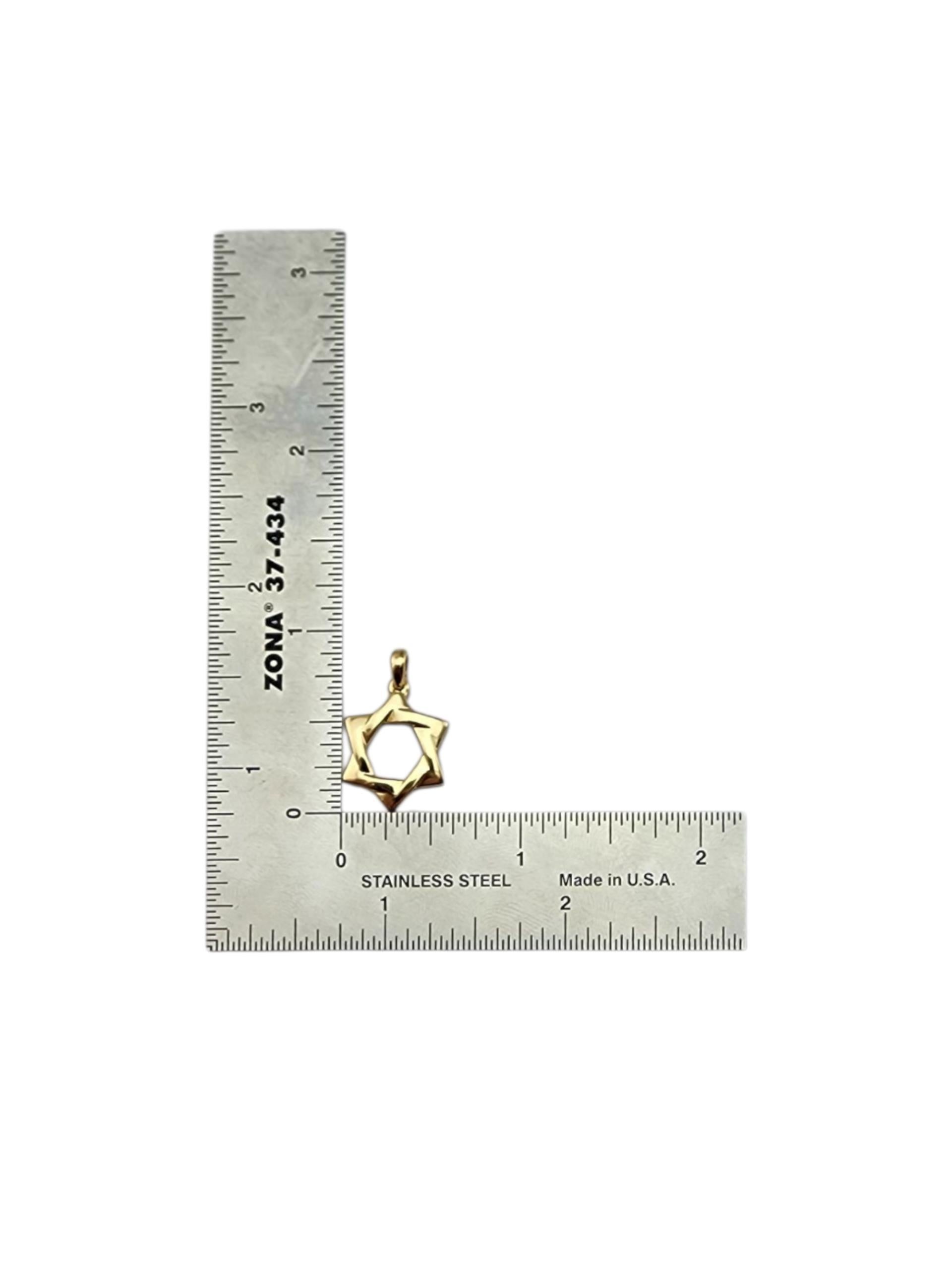 Ciondolo Stella di David in oro giallo 18 carati #23073 in vendita 2
