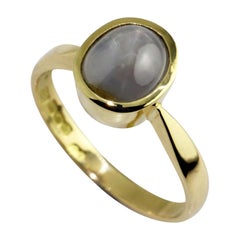 18 Karat Yellow Gold Star Sapphire Ring