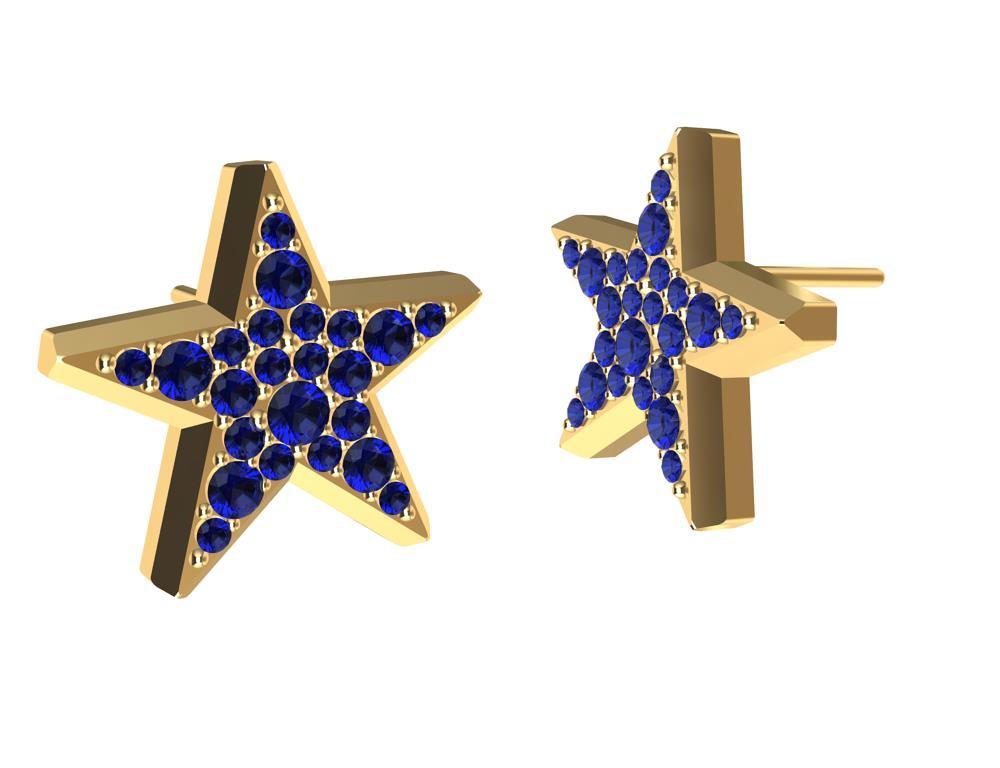 For the Ladies, 18 Karat Yellow Gold  Star Stud Sapphires  Earrings   Now you can catch a falling star and wear them !  This year marks a new era in time for brighter days ahead! Can stars be blue as a sapphire?

Stars! Everyone is mezmerized