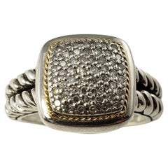 18 Karat Yellow Gold/Sterling Silver Diamond Ring