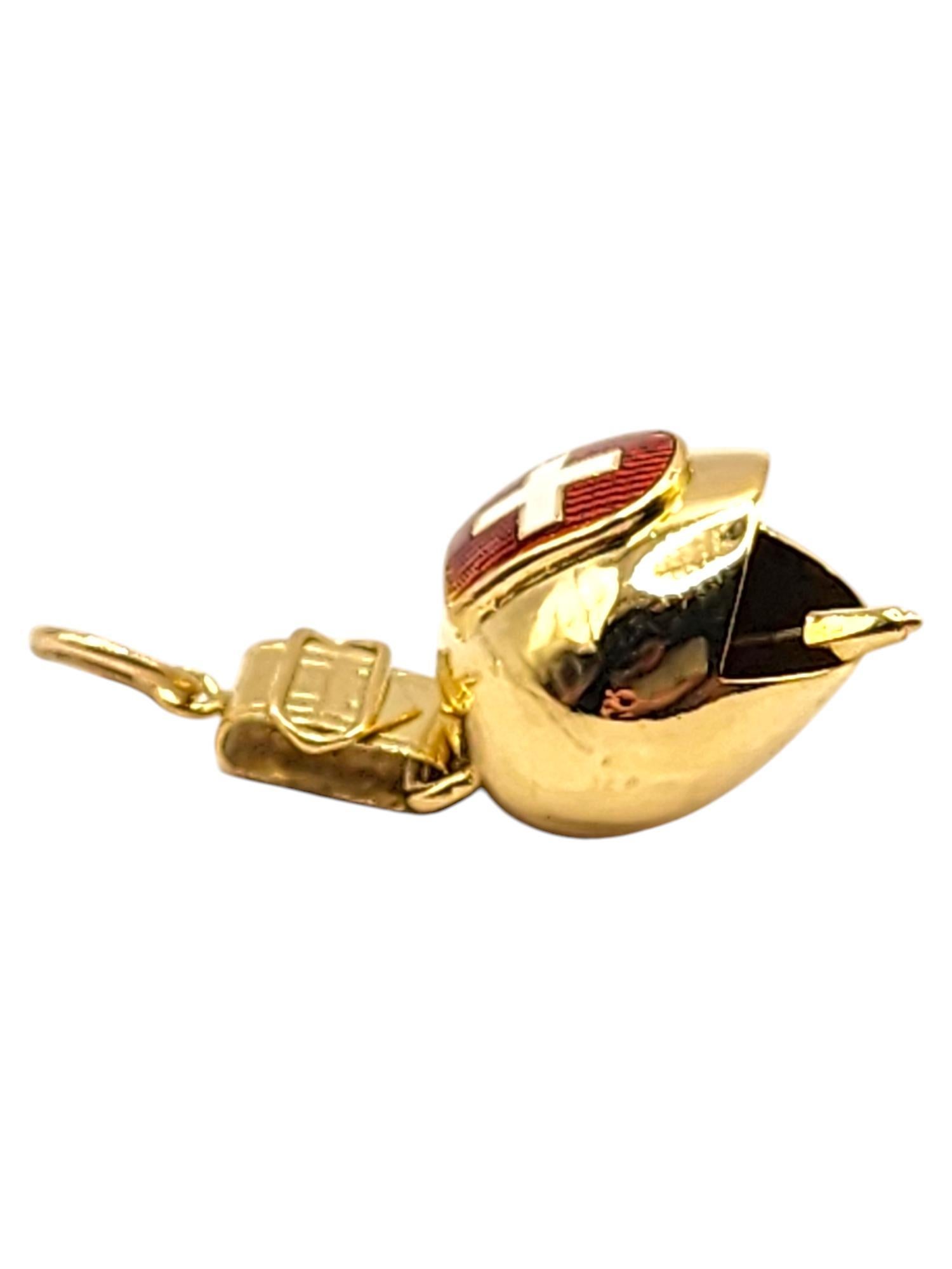18 Karat Yellow Gold Swiss Cow Bell Charm

This adorable Swiss cow bell charm was meticulously crafted from 18K yellow gold for a gorgeous finish!

Bell does ring!

Size: 32.08mm X 16.58mm X 13.2mm

Weight: 4.8 g/ 3.1 dwt

Hallmark: 750 CHN

Very