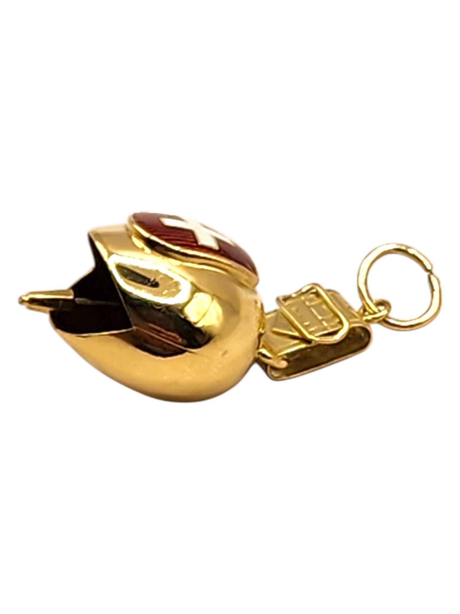 Women's 18 Karat Yellow Gold Swiss Cow Bell Charm #19983 For Sale