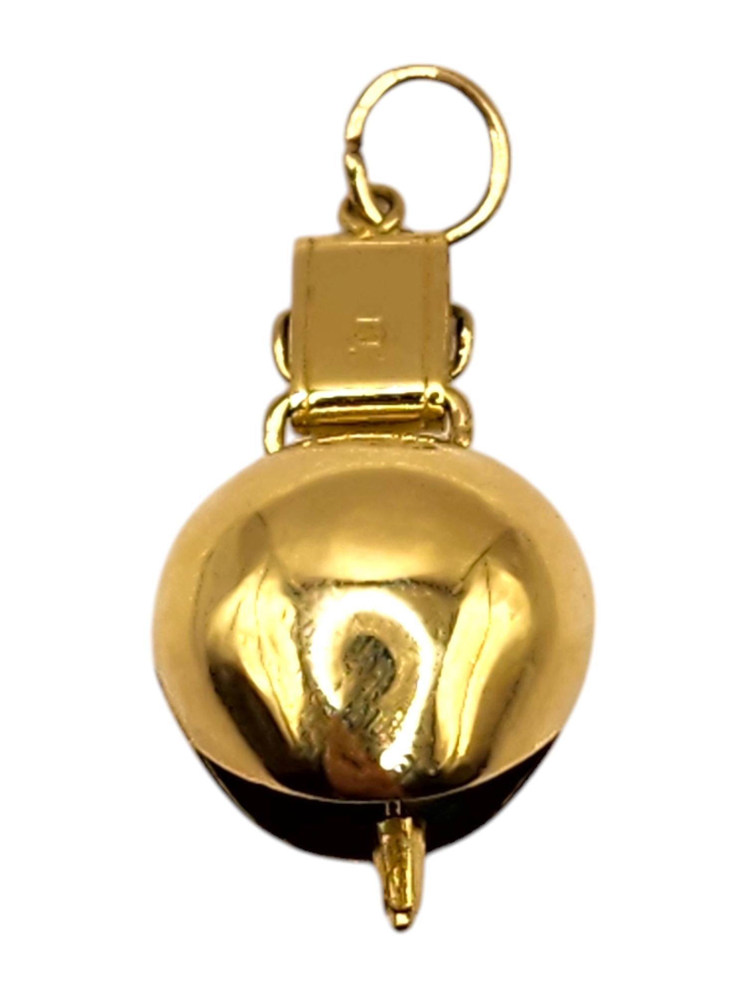18 Karat Yellow Gold Swiss Cow Bell Charm #19983 For Sale 2