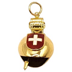 18 Karat Yellow Gold Swiss Cow Bell Charm #19983