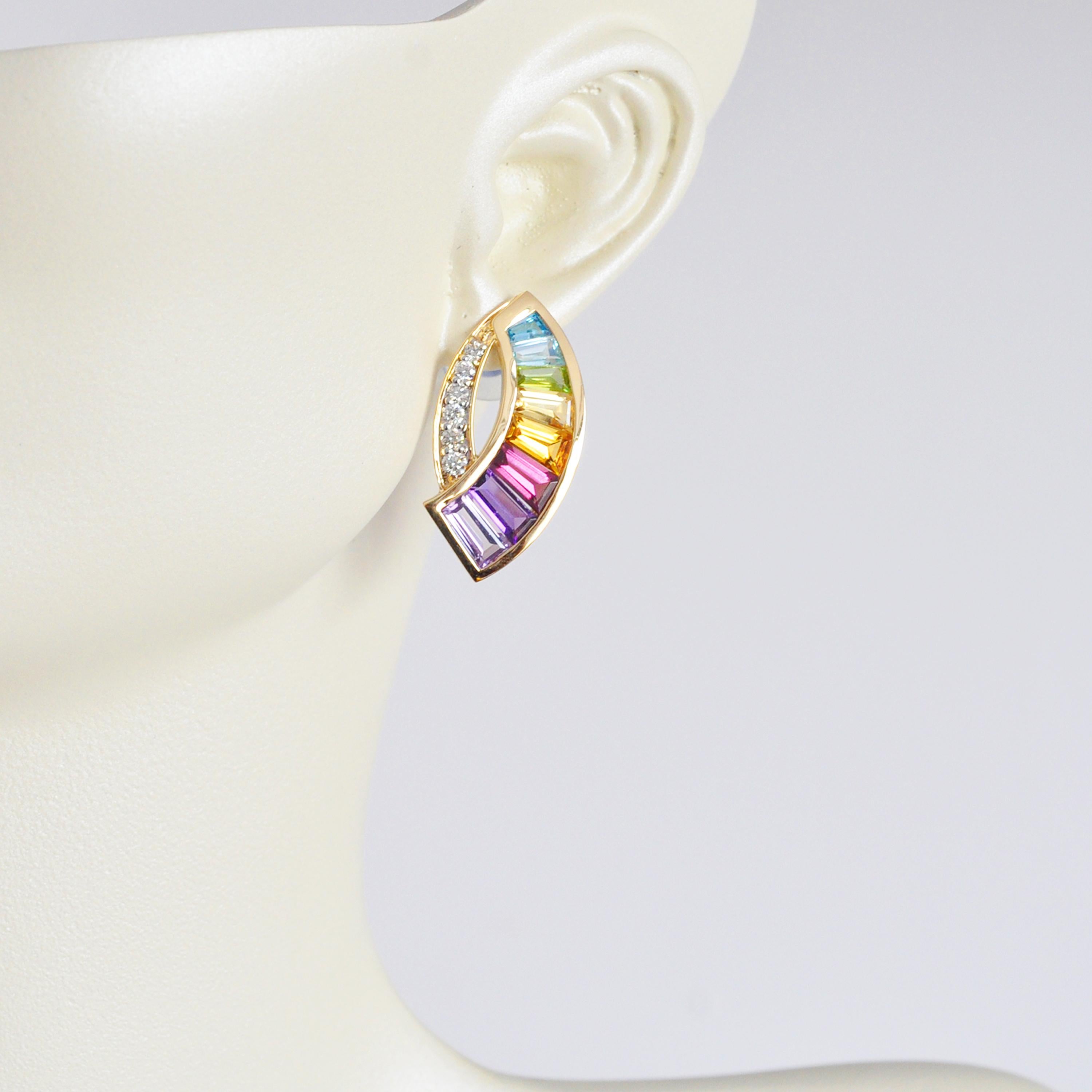 rainbow diamond earrings