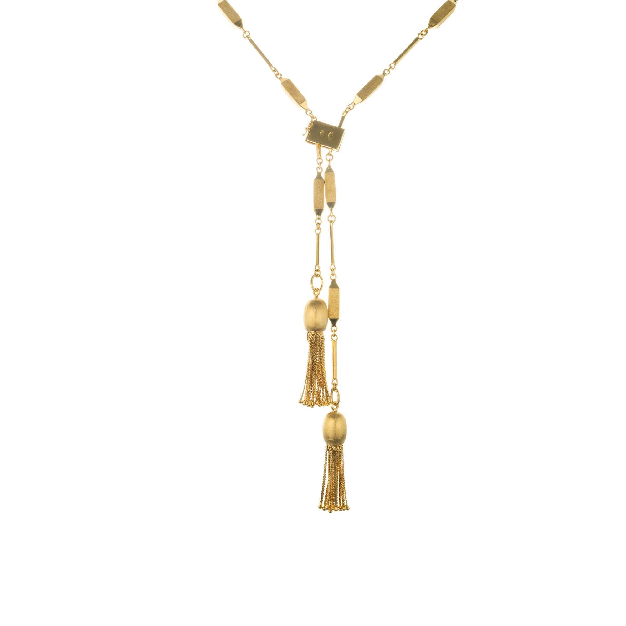 long tassel necklace gold