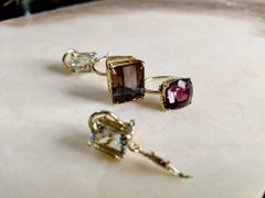 Eighteen Karat Yellow Gold Tea Contemporary Ring with Tourmaline
