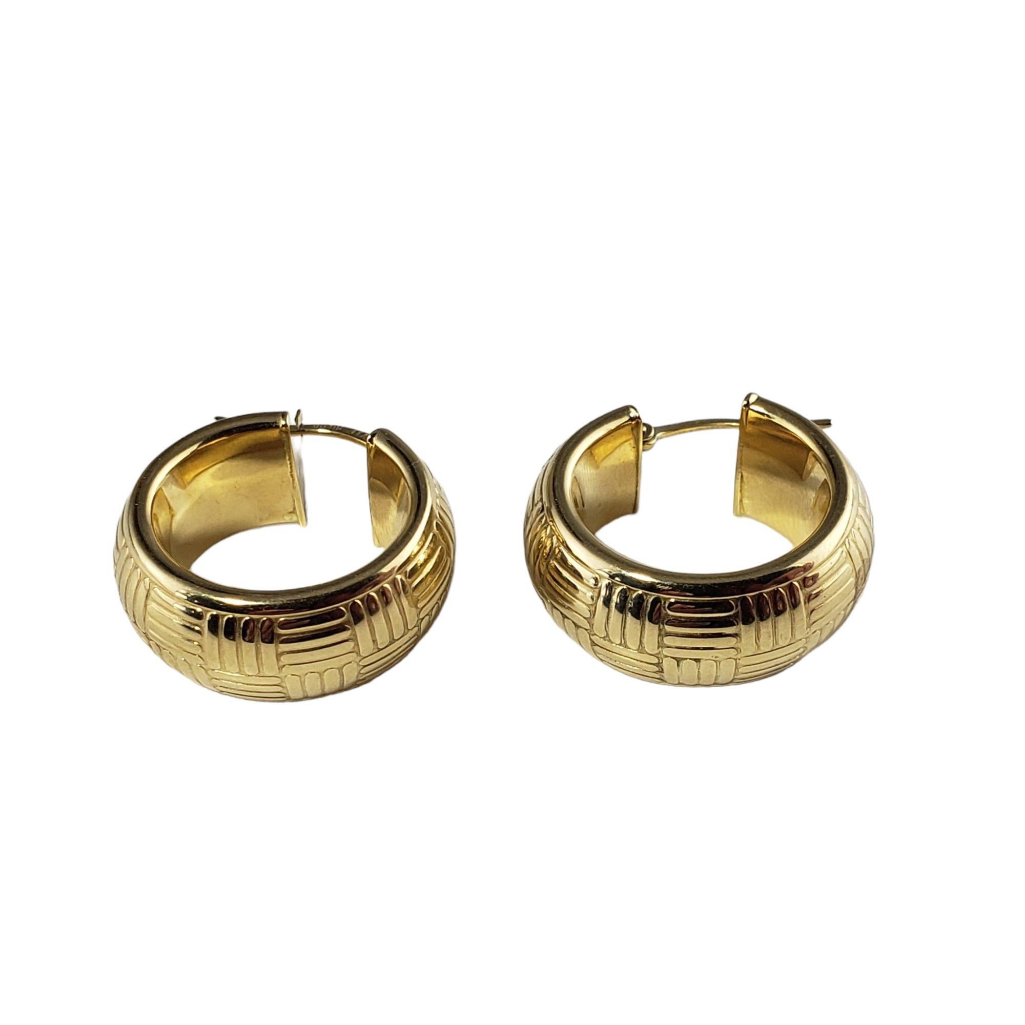 18 Karat Gelbgold Texturierte klobige Creolen Damen