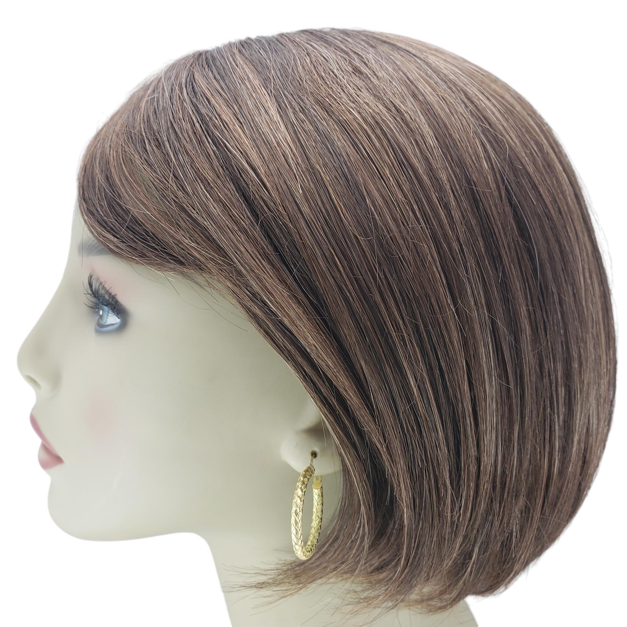 18 Karat Yellow Gold Textured Hoop Earrings #19900 For Sale 2