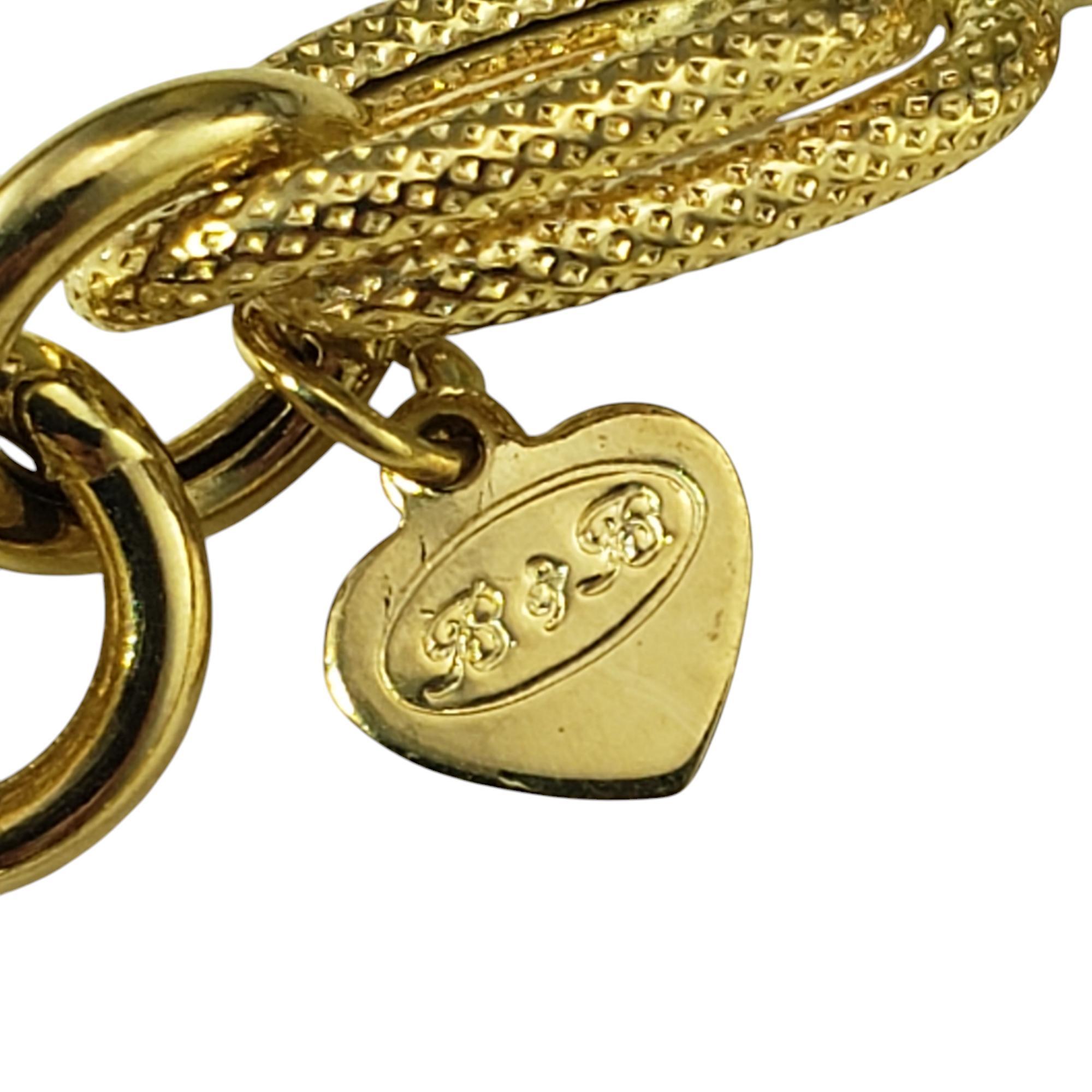 Bracelet à maillons ovales et circulaires texturé en or jaune 18 carats #20588 Pour femmes en vente