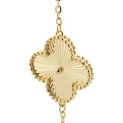 18 Karat Yellow Gold Three Clover Motif Station Bracelet