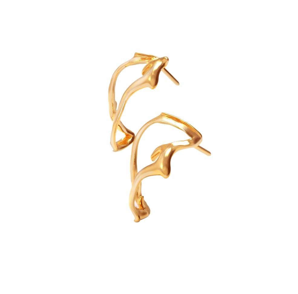Eighteen Karat Yellow Gold Tibetan Drop Earrings with Pink Tourmalines For Sale 4