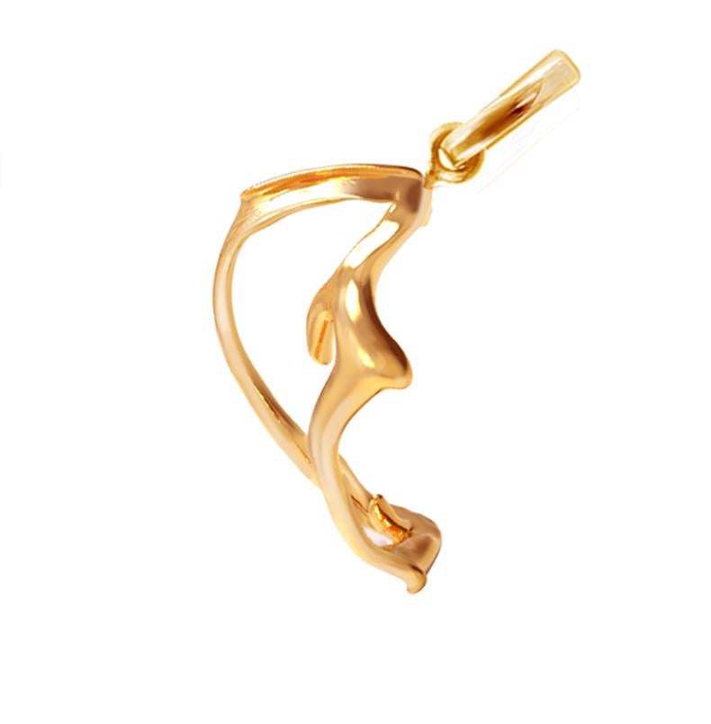 Yellow Gold Tibetan Drop Pendant Necklace with Detachable Quartz In New Condition For Sale In Berlin, DE