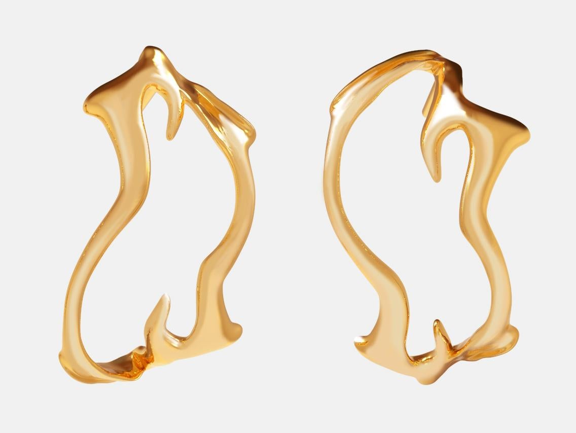Eighteen Karat Yellow Gold Tibetan Earrings with Detachable Amethyst Drops In New Condition For Sale In Berlin, DE