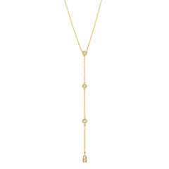 18 Karat Yellow Gold Tie Drop Earrings with Uncut Diamonds