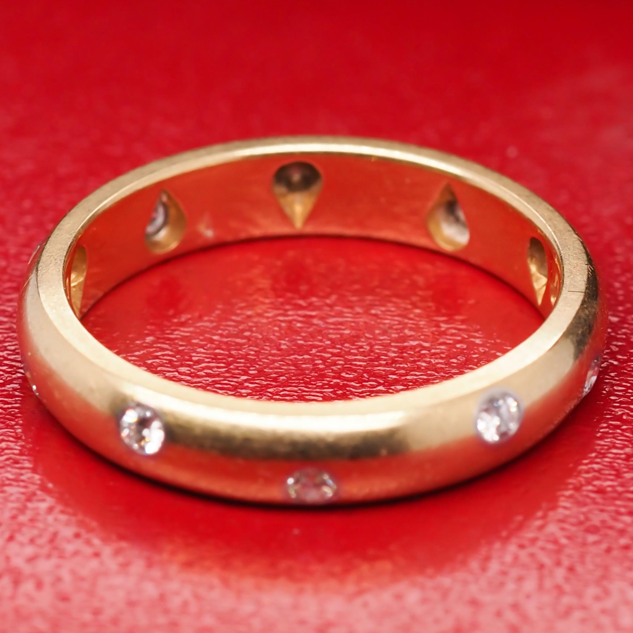 Contemporary 18 Karat Yellow Gold Tiffany & Co. ETOILE Diamond Wedding Band For Sale