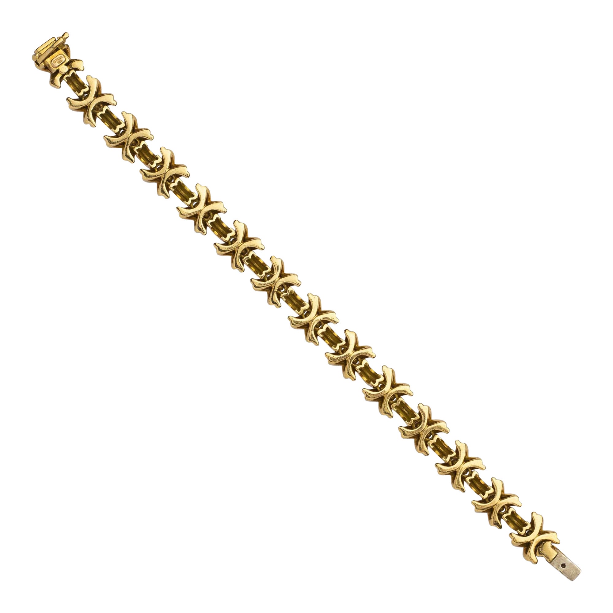 18 Karat Yellow Gold, Tiffany 
Co. 
Signature X
 Bracelet