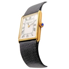 18 Karat Yellow Gold Tiffany & Co. Tank Wristwatch