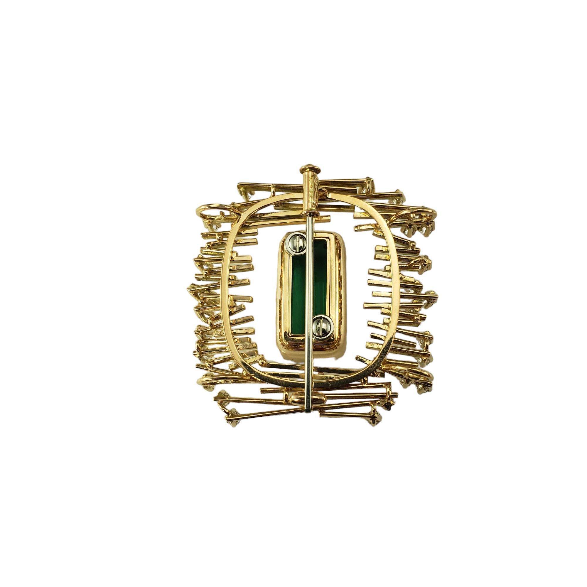 Women's 18 Karat Yellow Gold Tourmaline and Diamond Brooch/Pendant #17894 For Sale