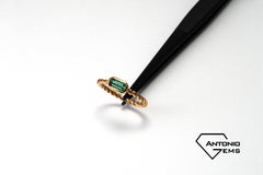 18 Karat Yellow Gold Tourmaline Indicolite Ring