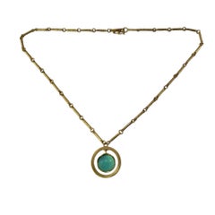 Collana con ciondolo in oro giallo 18 carati con tormalina #15641