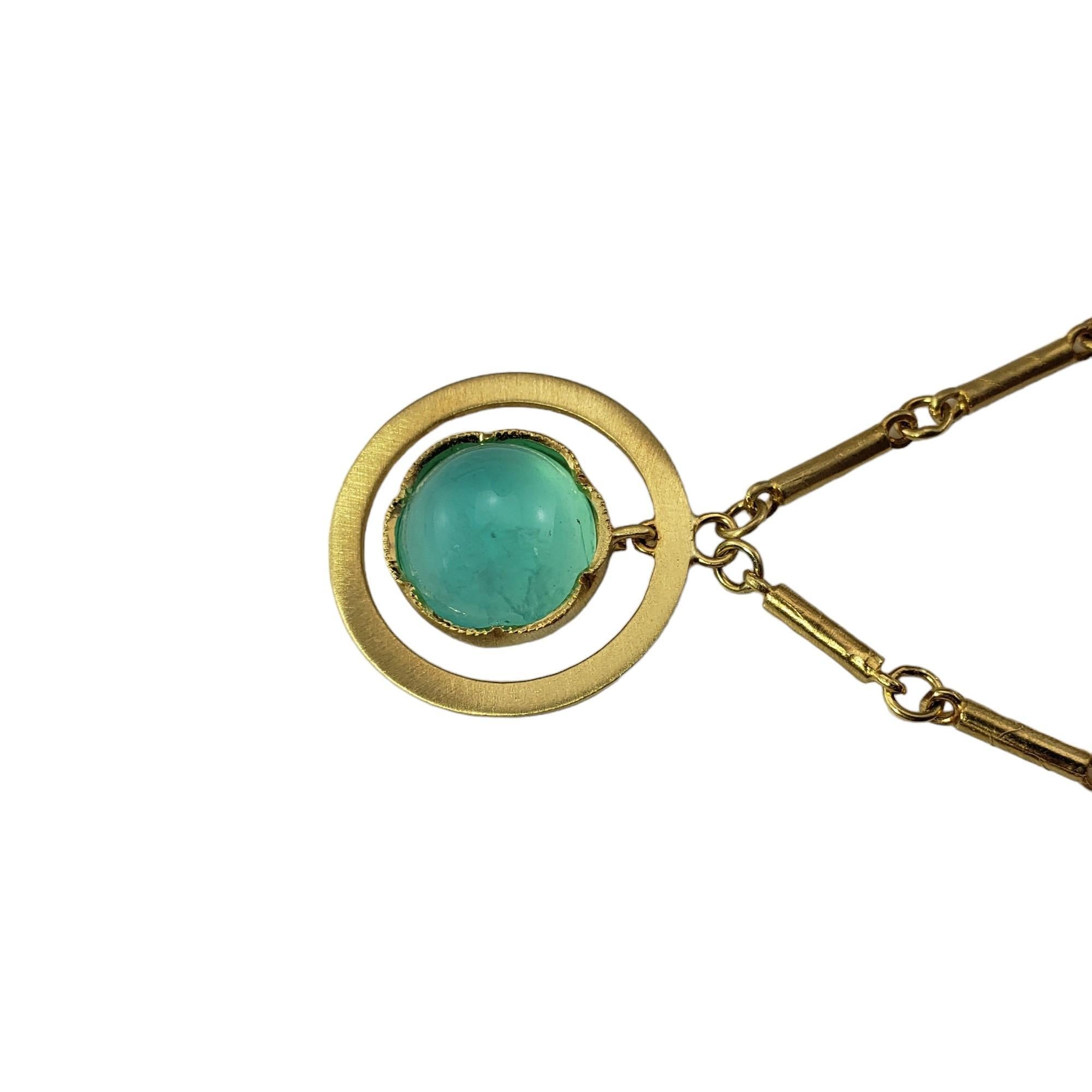 Round Cut 18 Karat Yellow Gold Tourmaline Pendant Necklace #15641 For Sale