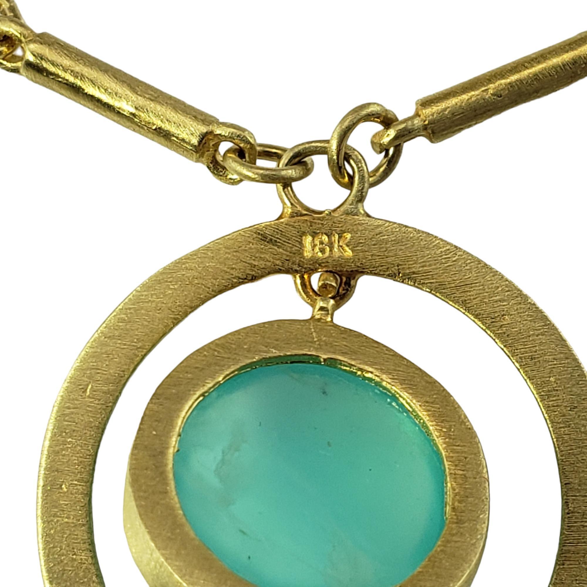 Women's 18 Karat Yellow Gold Tourmaline Pendant Necklace #15641 For Sale