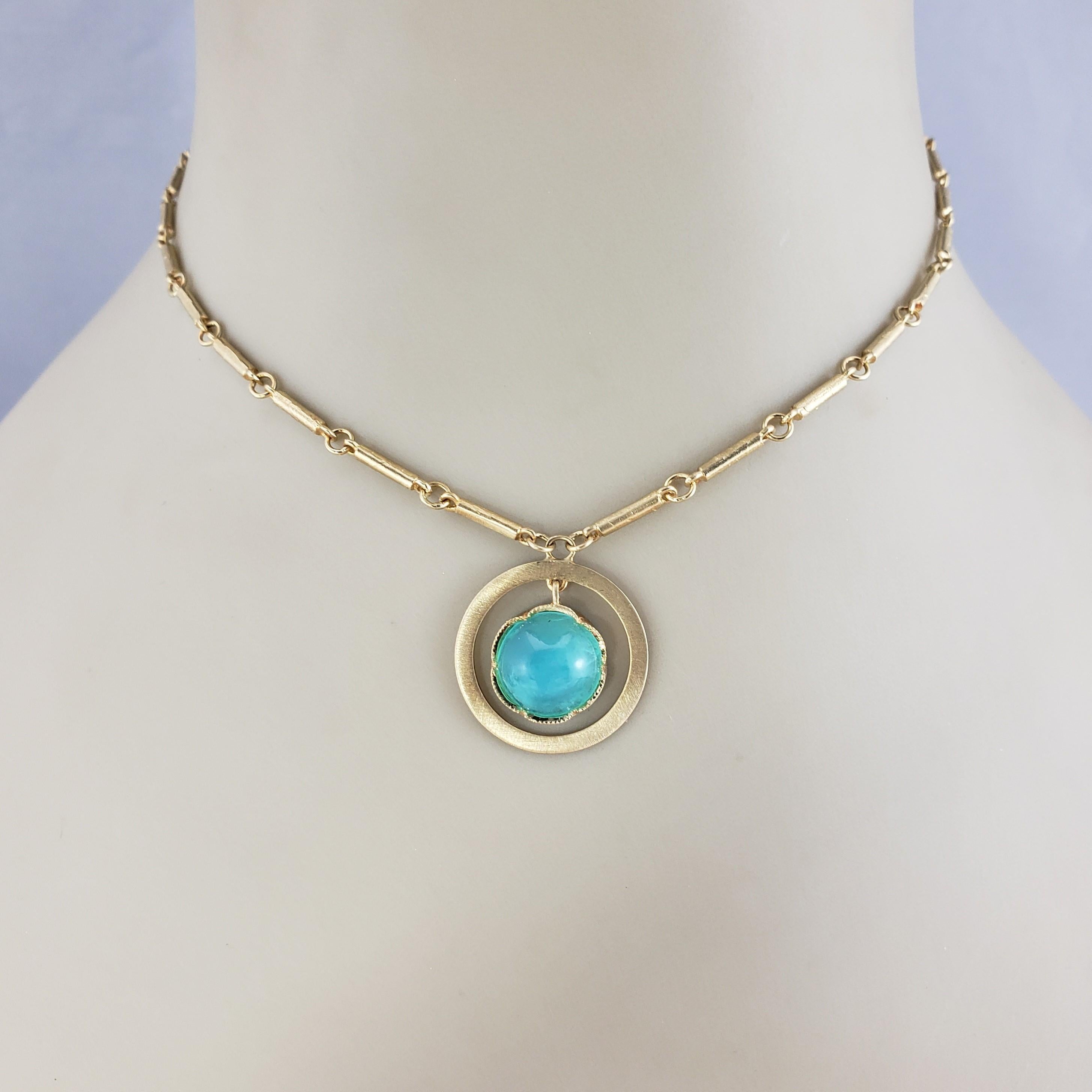 18 Karat Yellow Gold Tourmaline Pendant Necklace #15641 For Sale 1