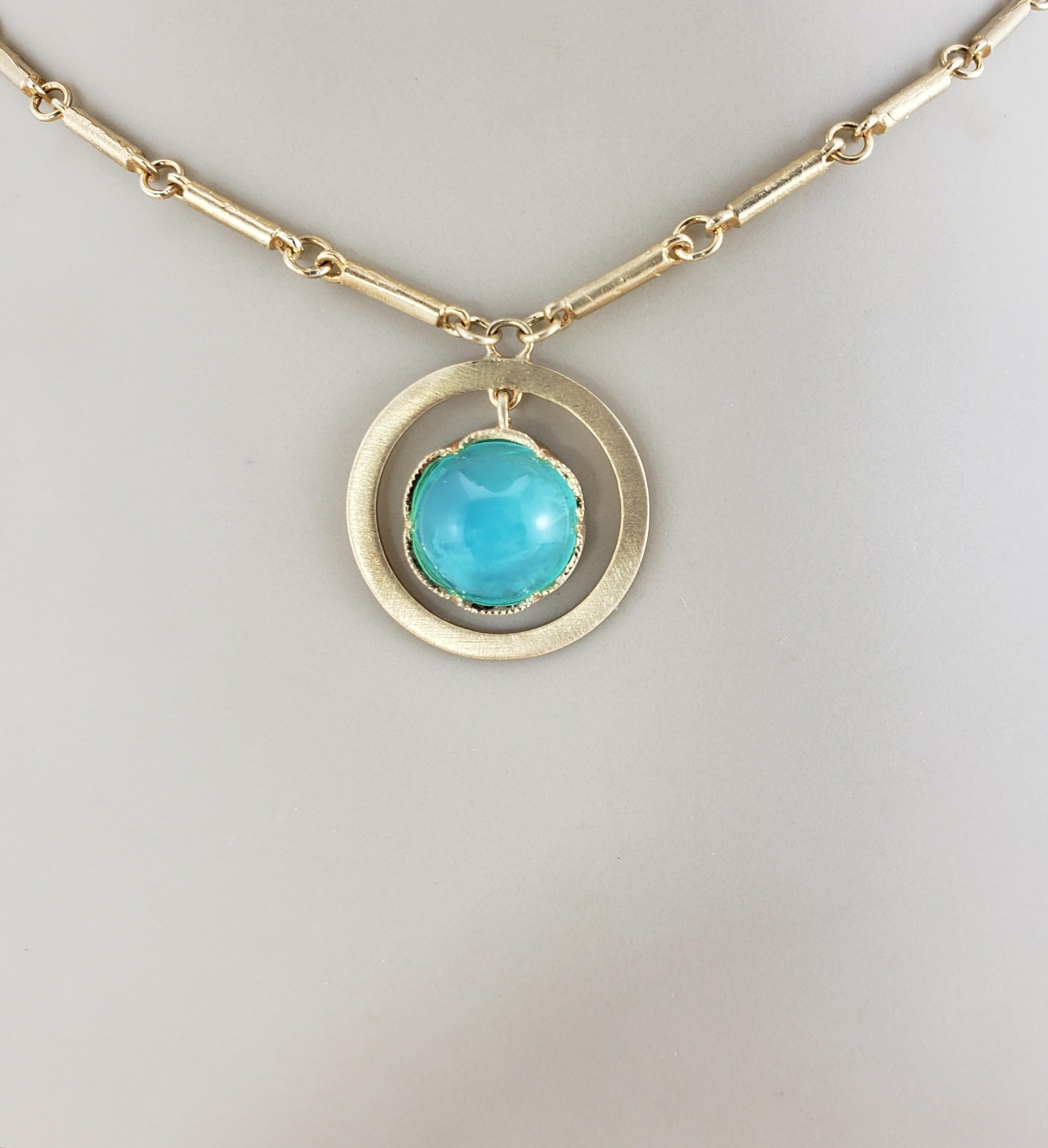 18 Karat Yellow Gold Tourmaline Pendant Necklace #15641 For Sale 2