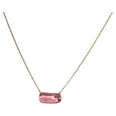 18 Karat Yellow Gold Tourmaline Rubellite Necklace