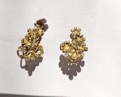 Eighteen Karat Yellow Gold Transformer Drop Earrings with Emeralds and Diamonds