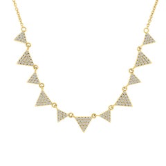18 Karat Yellow Gold Triangle Diamond Necklace '1/2 Carat'