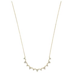 18 Karat Yellow Gold Triangle Diamond Necklace '1/2 Carat'