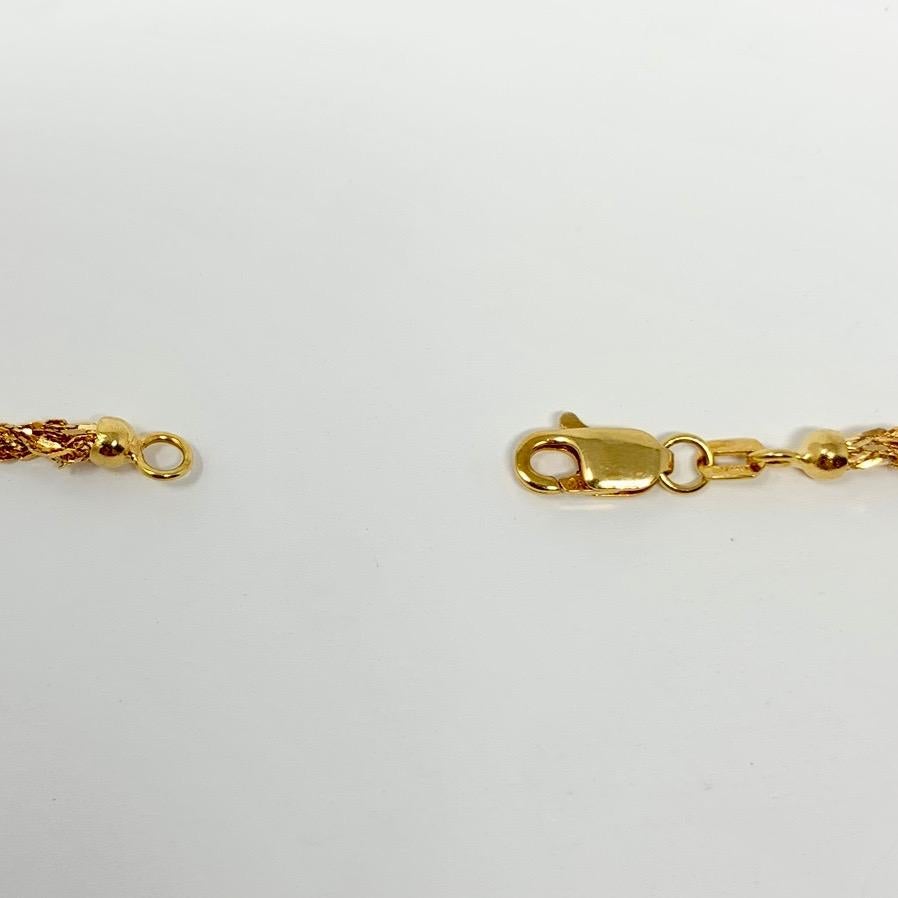 18 Karat Yellow Gold Triple Strand Diamond Cut Milor Necklace 2