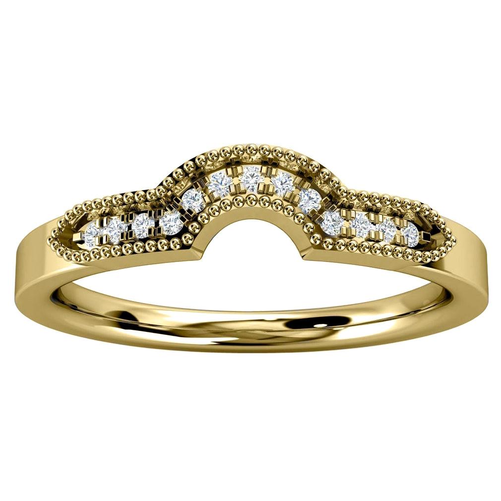 Im Angebot: 18 Karat Gelbgold Turin-Diamantring '1/10 Karat' ()